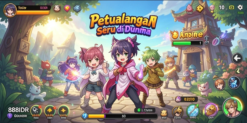 Gameplay seru dengan karakter anime ikonik.