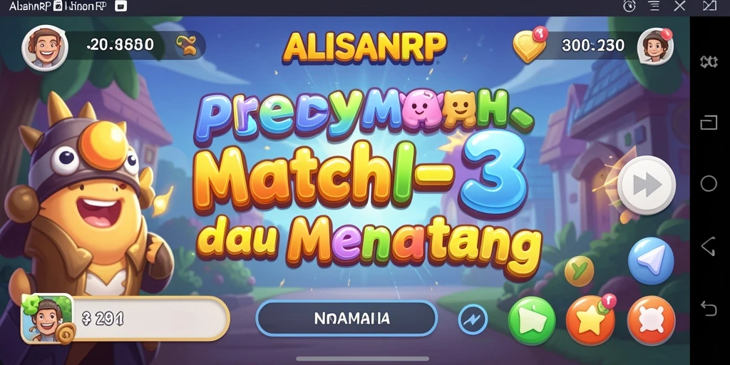 Tangkapan layar ALISANRP menampilkan gameplay seru dalam permainan Match-3.