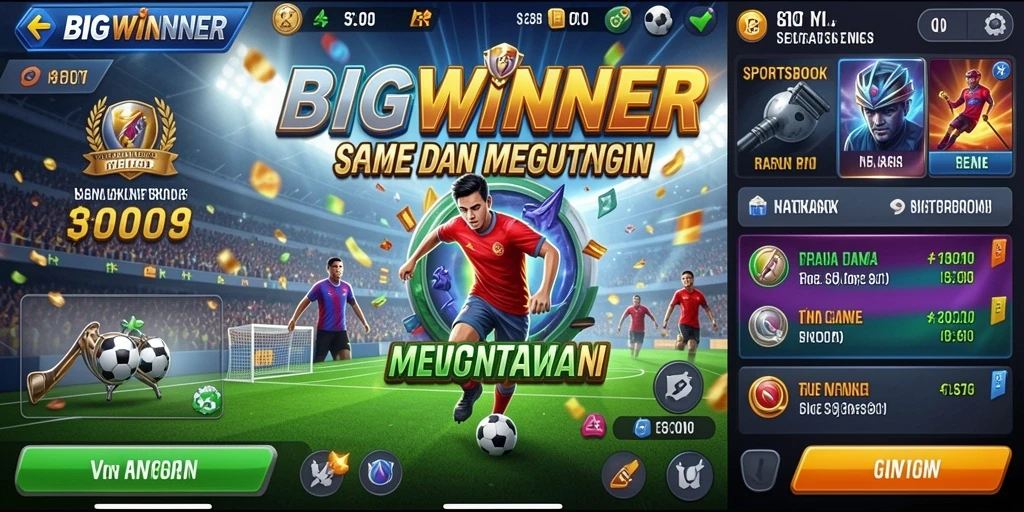 Tampilan gameplay taruhan olahraga di BIGWINNER yang menarik.