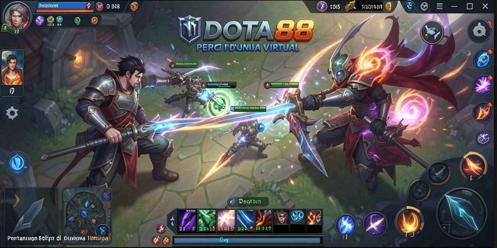 Screenshot DOTA88 menampilkan pertarungan seru antar karakter.
