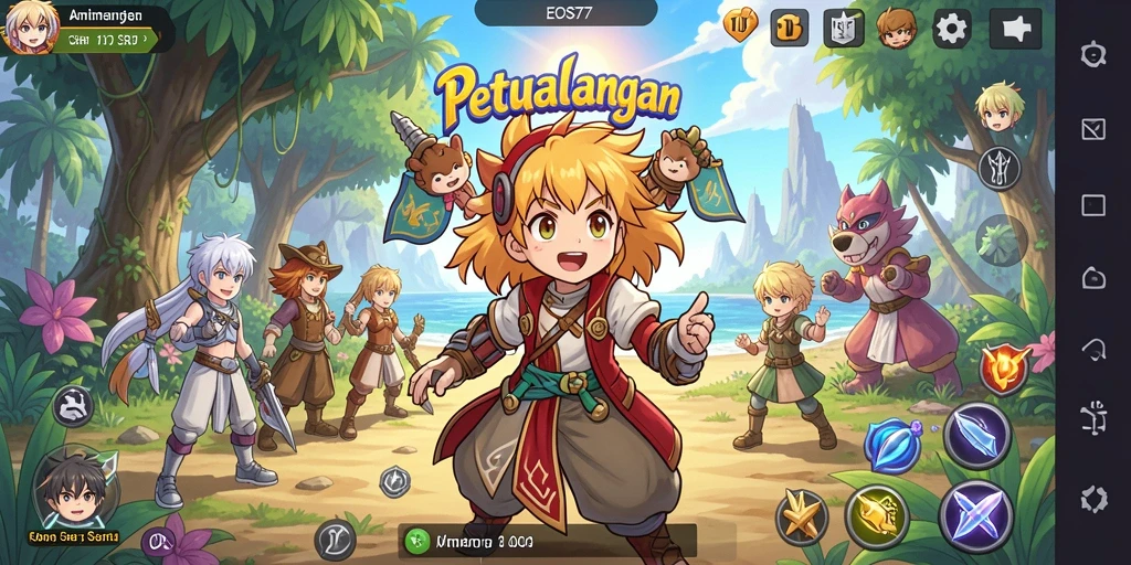 Tampilan gameplay yang dinamis dan seru dalam EOS77.