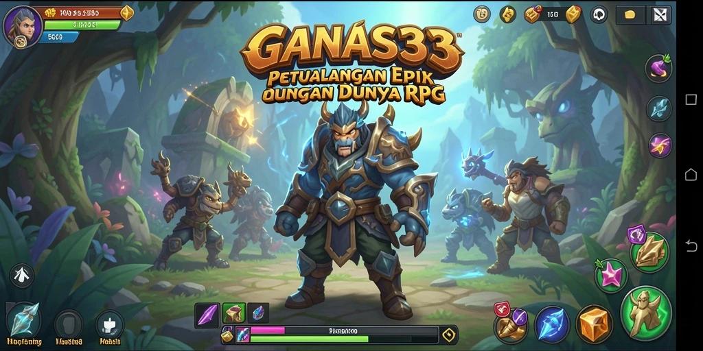 Screenshot menunjukkan pertarungan seru dalam gameplay RPG.