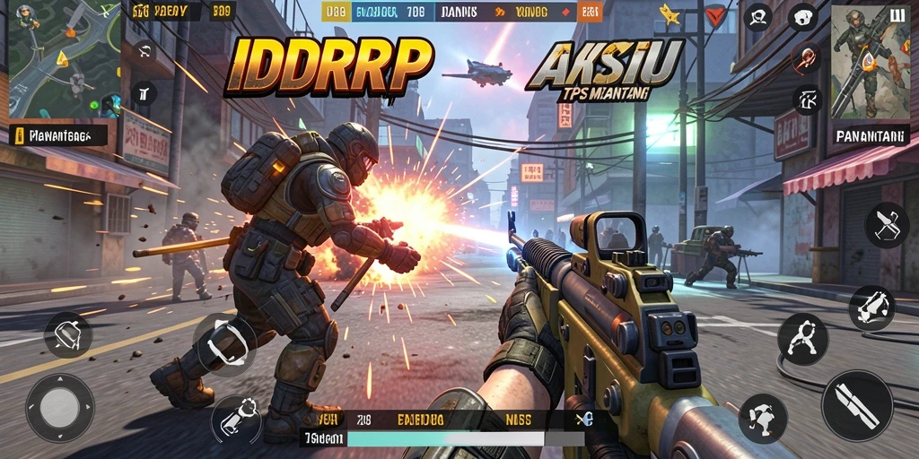 Screenshot gameplay seru dari IDRRP yang menunjukkan pertempuran taktis di medan perang.