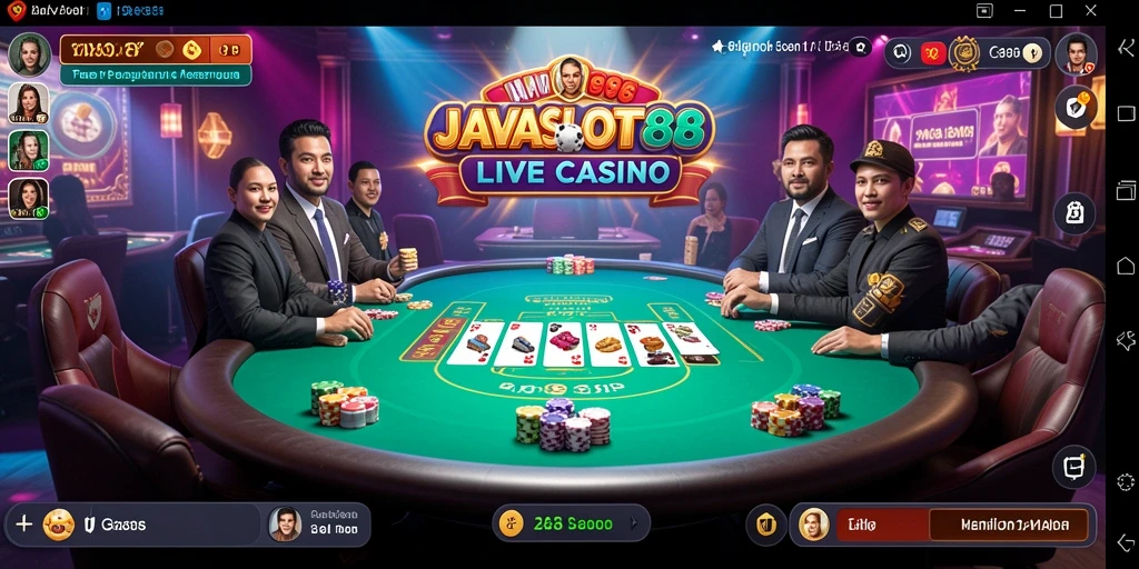 Tampilan gameplay mendebarkan di JAVASLOT88 Live Casino.
