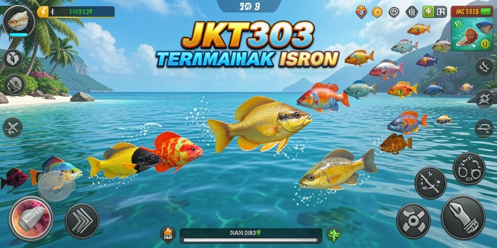 Tampilan gameplay seru JKT303 saat menembak ikan.