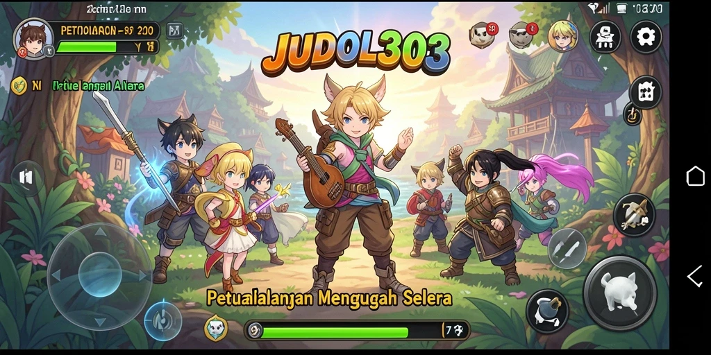 Screenshot gameplay JUDOL303 menunjukkan aksi seru di dunia anime.
