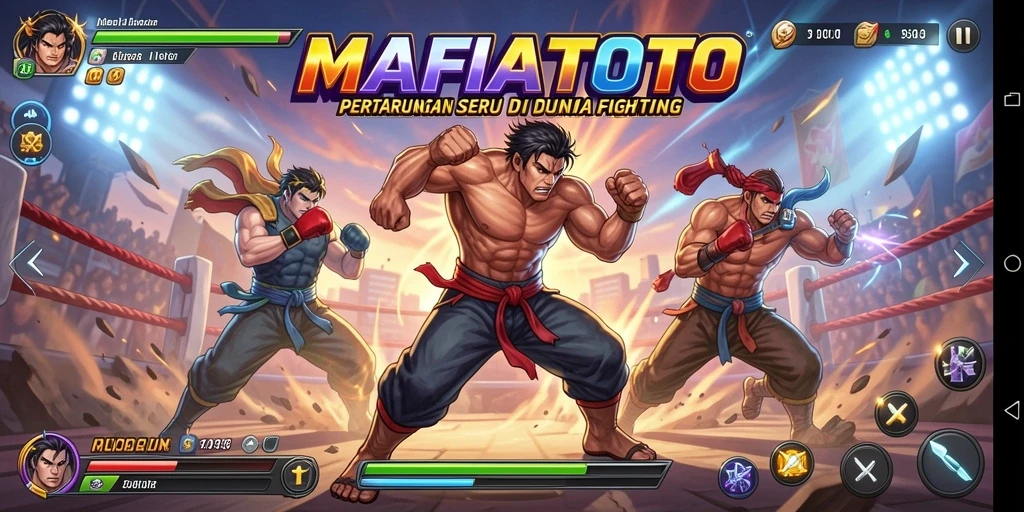 Tampilan pertarungan epik dalam MAFIATOTO dengan karakter yang beraksi.