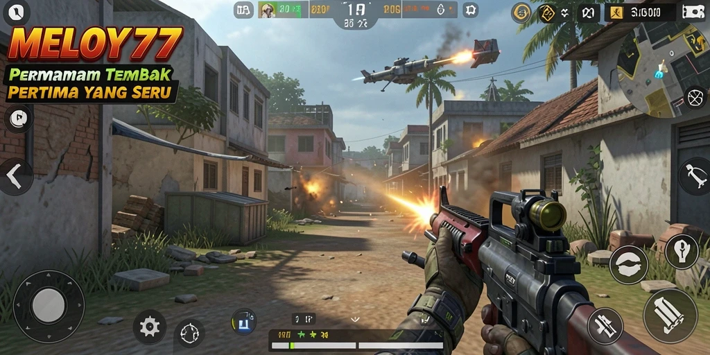 Tampilan gameplay epik dari MELODY77, penuh aksi dan strategi.