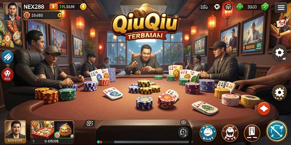 Screenshot gameplay QiuQiu yang menampilkan suasana permainan yang seru.