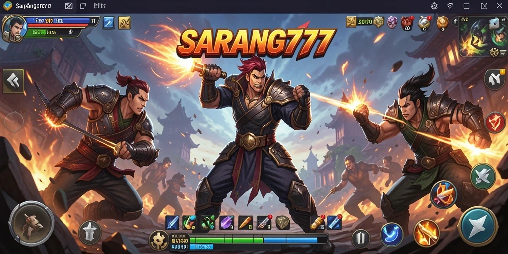 Tampilan aksi seru dalam pertarungan SARANG777.